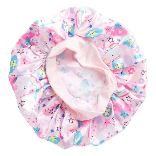 KISS COLORS & CARE Toddler Unicorn Silky Satin Hair Bonnet - Rose 4U Beauty 